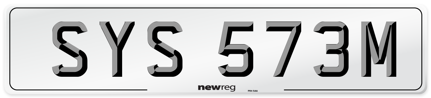 SYS 573M Number Plate from New Reg